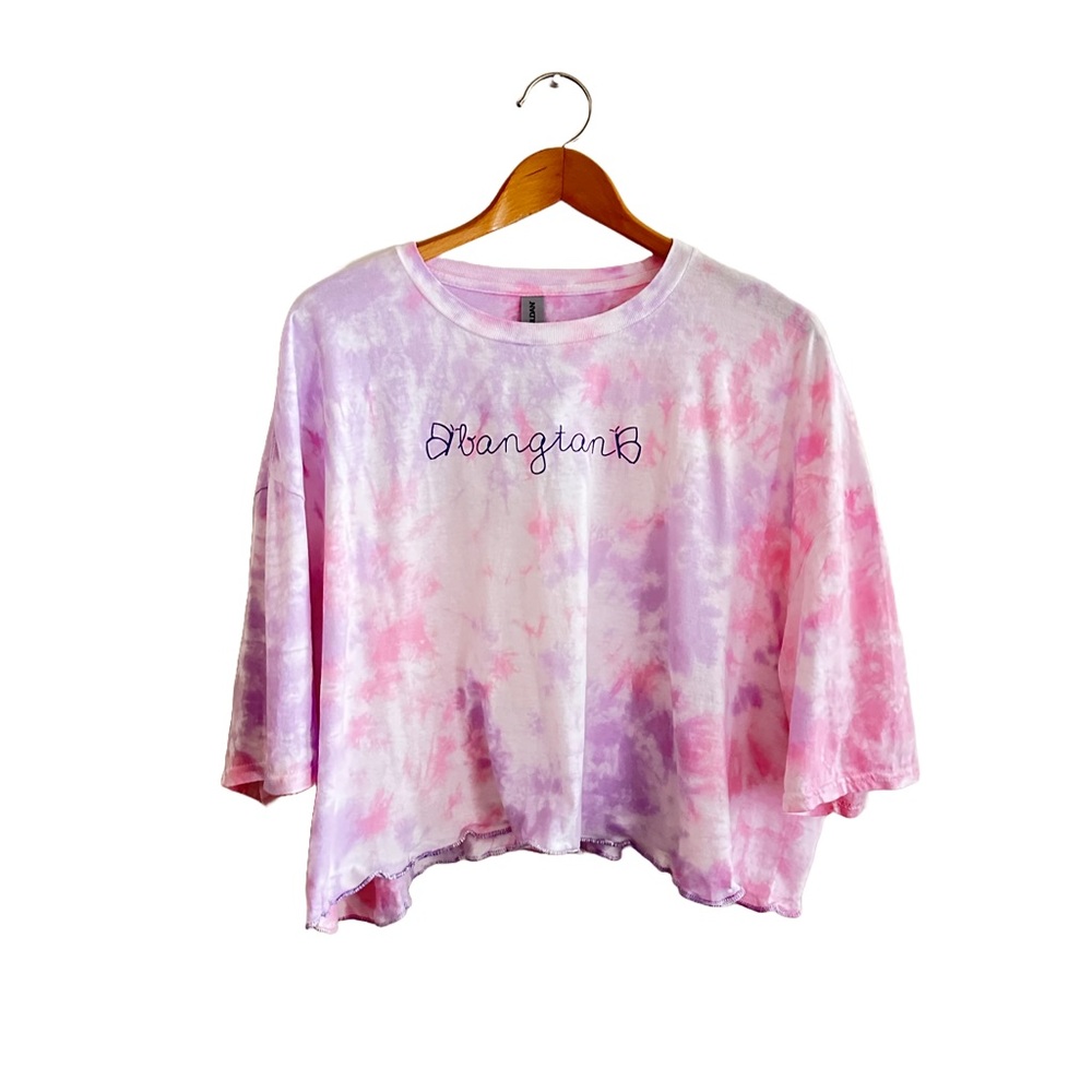 Bangtan Tie Dye Crop T-shirt Peachy Collective Pink Purple K-Pop BTS 3X 3XL NWT
